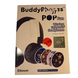 NIB BuddyPhones POP Fun Foldable Bluetooth Wireless Kids Headphones w Microphone